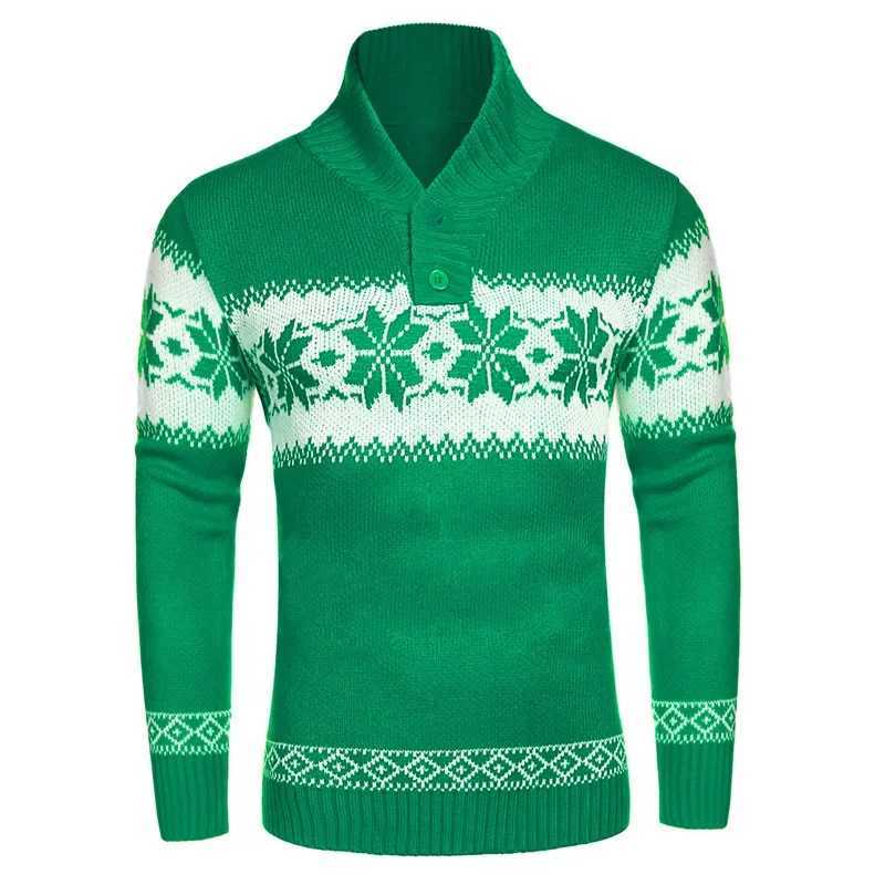 Mens New Pullover Sweater Autumn and Winter Long Sleeved Christmas Casual Fashion Jacquard Knitted Sweater Clothing for Men LX241024