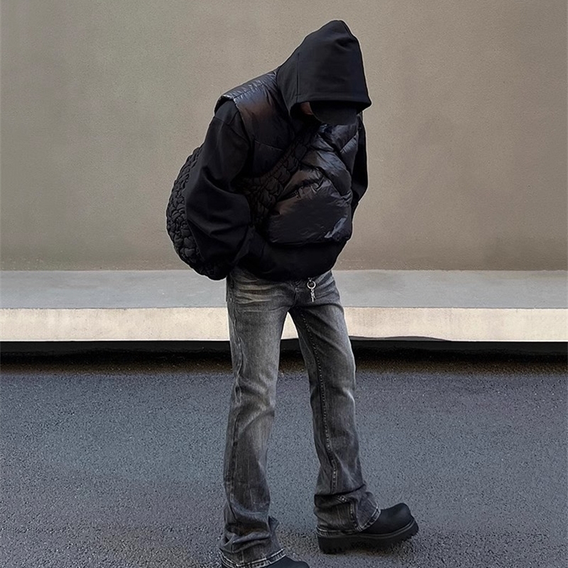 REDDACHiC Retro Gray Brushed Flare Jeans Men Cleanfit Hiphop Distressed Low Waist Stretch Y2k Bootcut Pants Harajuku Streetwear 241008