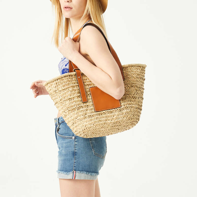 Woman bag straw bag Rattan Large Capacity Tote Designer Wicker Woven Women Handbags Summer Beach Bali Straw Bag Lady Travel Big Basket Purse tote purs