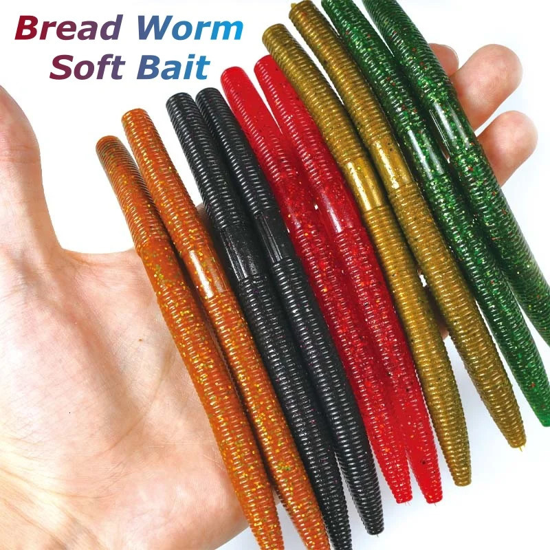 10pcs 10cm 14cm Senko Worm Soft Bait Earthworm Salt Scent Infused Realistic Wriggle HighElastic Noodle Lure Durable 241024