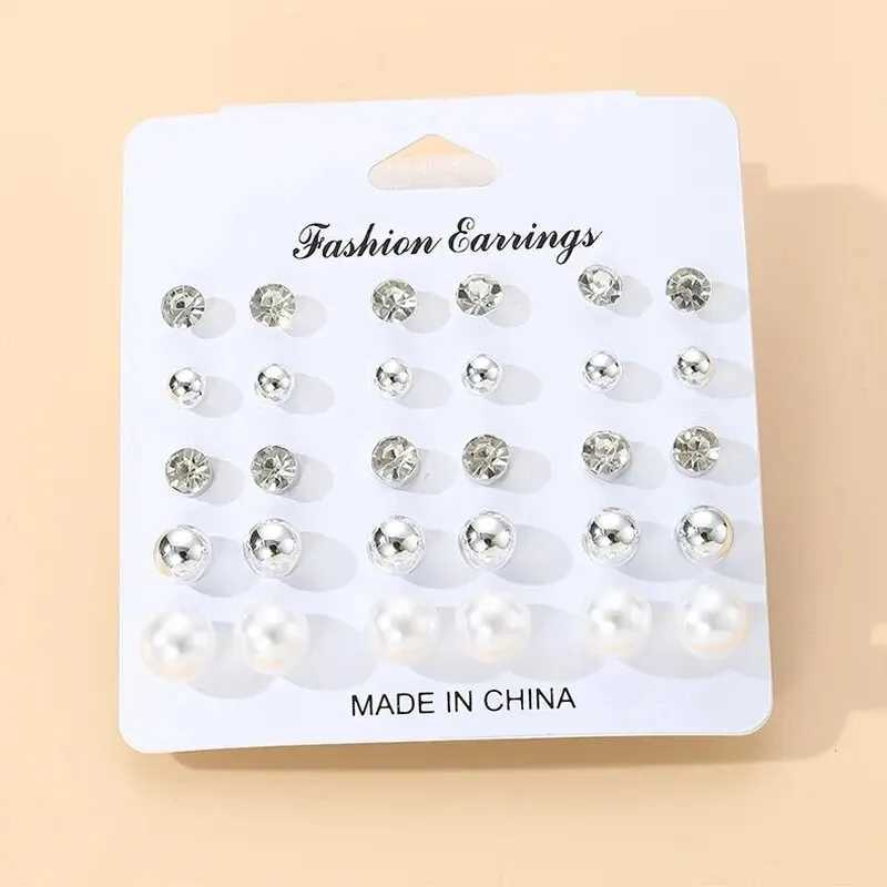 15 pairs of combinations simple and cute niche design vintage high-quality Beanie earrings shell pearl decoration W241023