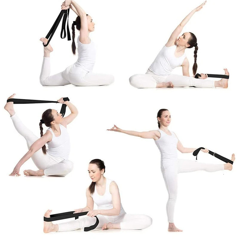 180cm Fitness Yoga Strap Durable Cotton Resistance Band Exercise Straps Adjustable Dring Belt Buckle Training Waist Leg Pilates 241024