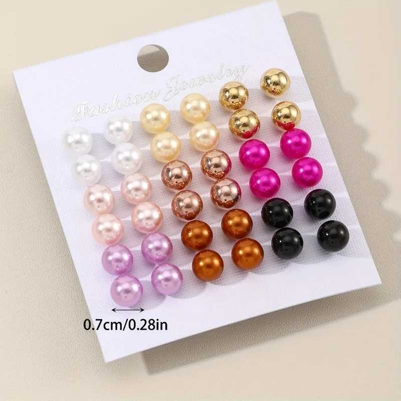 18 pairs of mini summer womens colorful pearl earring set suitable for parties with fashionable girl earrings W241023