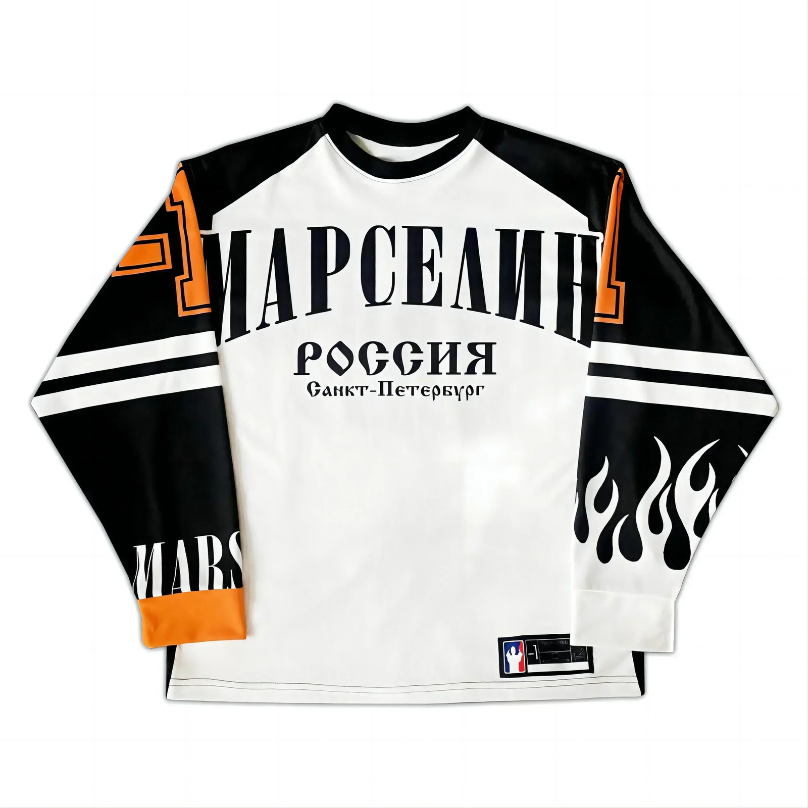 Russian streetwear Y2K T-shirt Harajuku hip-hop punk rock oversized T-shirt mens breathable V-neck long sleeved top 241023