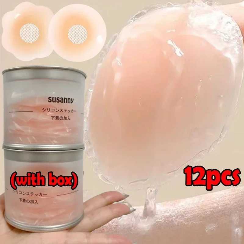 12/2pcs Women Invisible Nipple Cover Stickers Self-adhesive Chest Breast Petals Silicone Lift Up Paddings Reusable Patch BraXJ241024