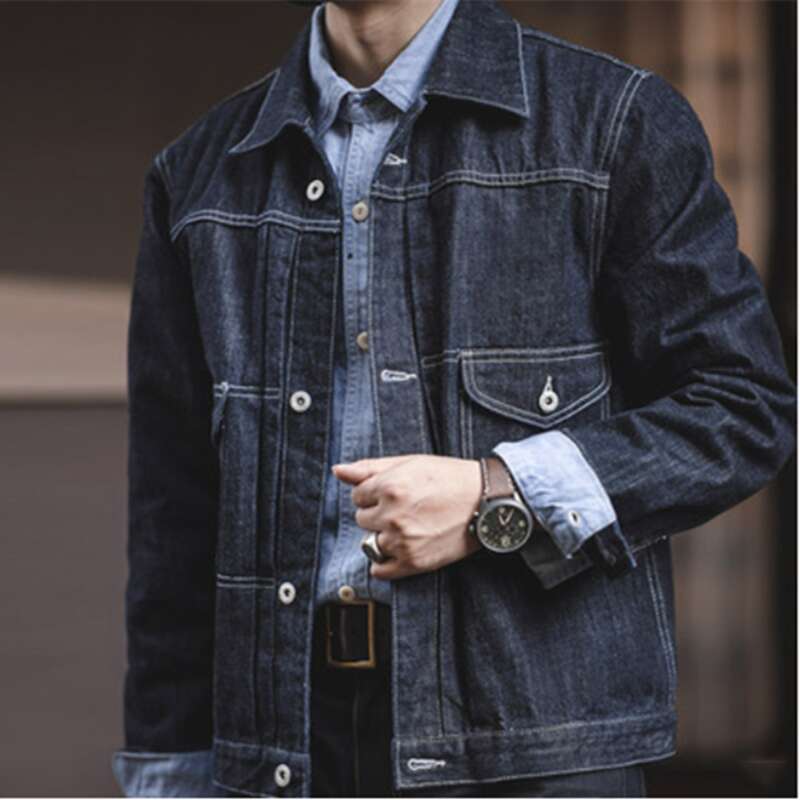 Ranch Jacket Toog Men's 4 Seasons Casual Heavyweight AMEKI Denim P Buckle Retro Clothes Outdoor Hiking Cycg Hunting