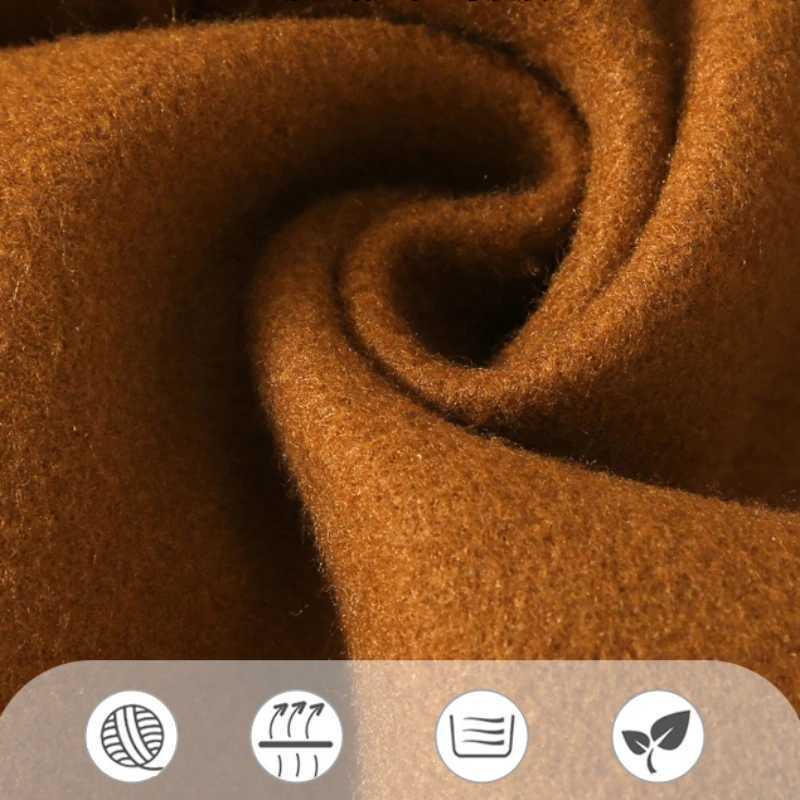 Teen girl wool jacket medium length caramel color casual and fashionable childrens jacket autumn and winter college chiffon childrens jacket W241023