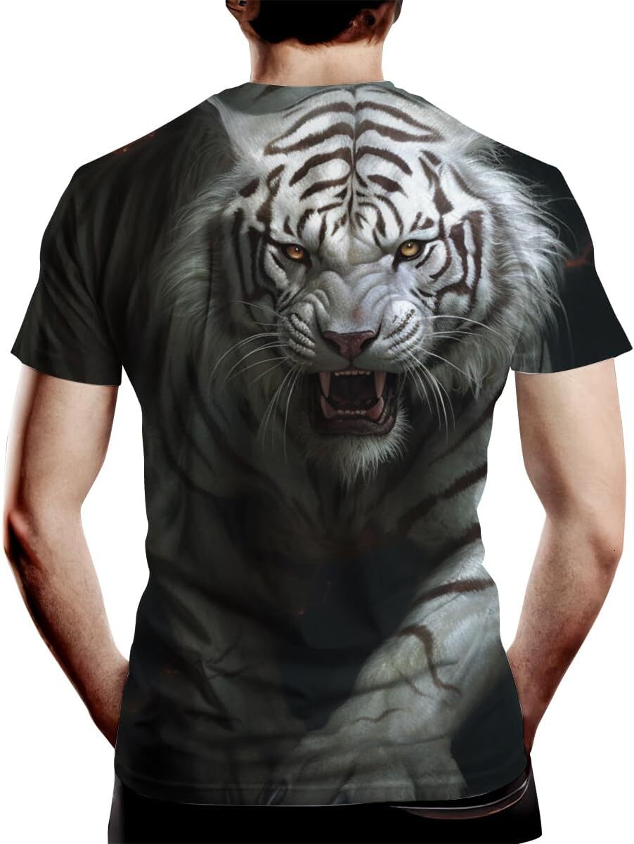 Mens T shirt Men's T Shirt with Tiger Graphic cool Street Novelty Tee, Best Birthday Gifts tee Casual tops summer clothes Fashionable