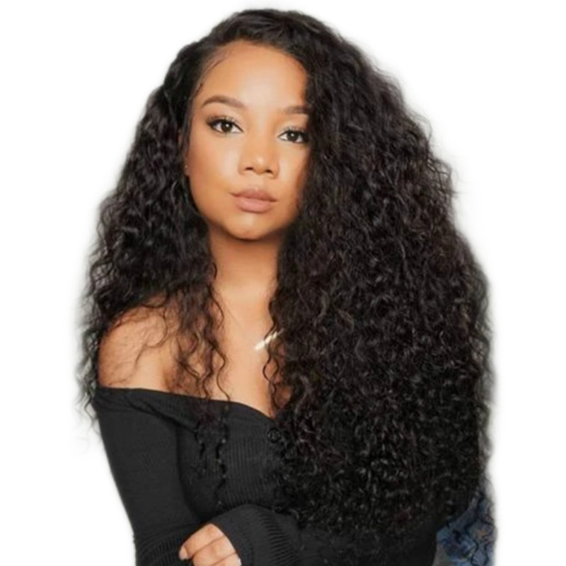 New wig female African small curly afro black long curly hair chemical fiber high temperature silk chemical fiber head cover