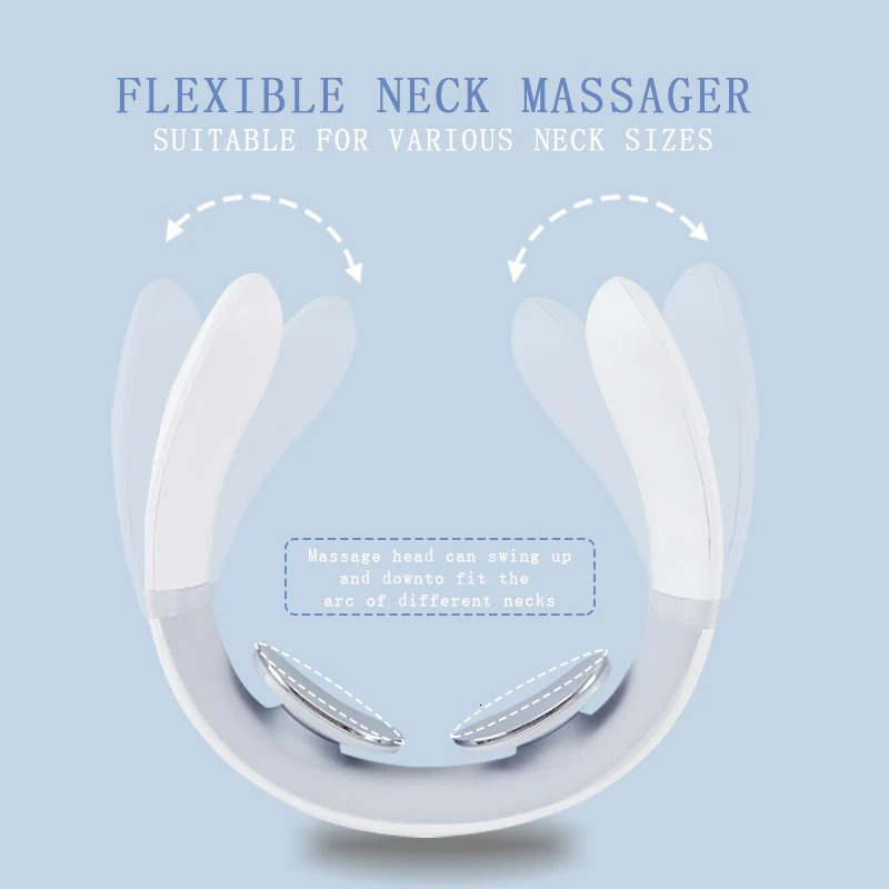Electric Neck Massager USB Charging Portable Cervical Massage Device for Work Travel Simple White 241024