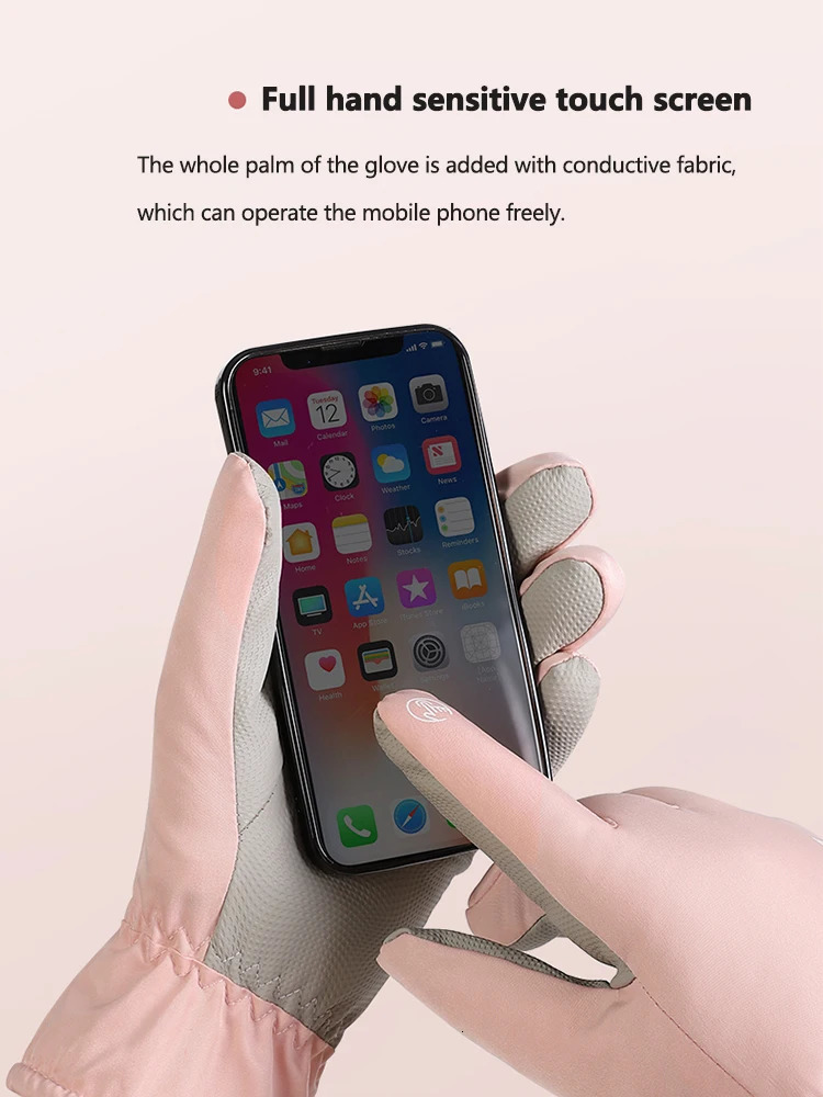 Winter couple ski gloves Thickened thermal Adjustable close nonslip touch screen Waterproof and coldproof 241024