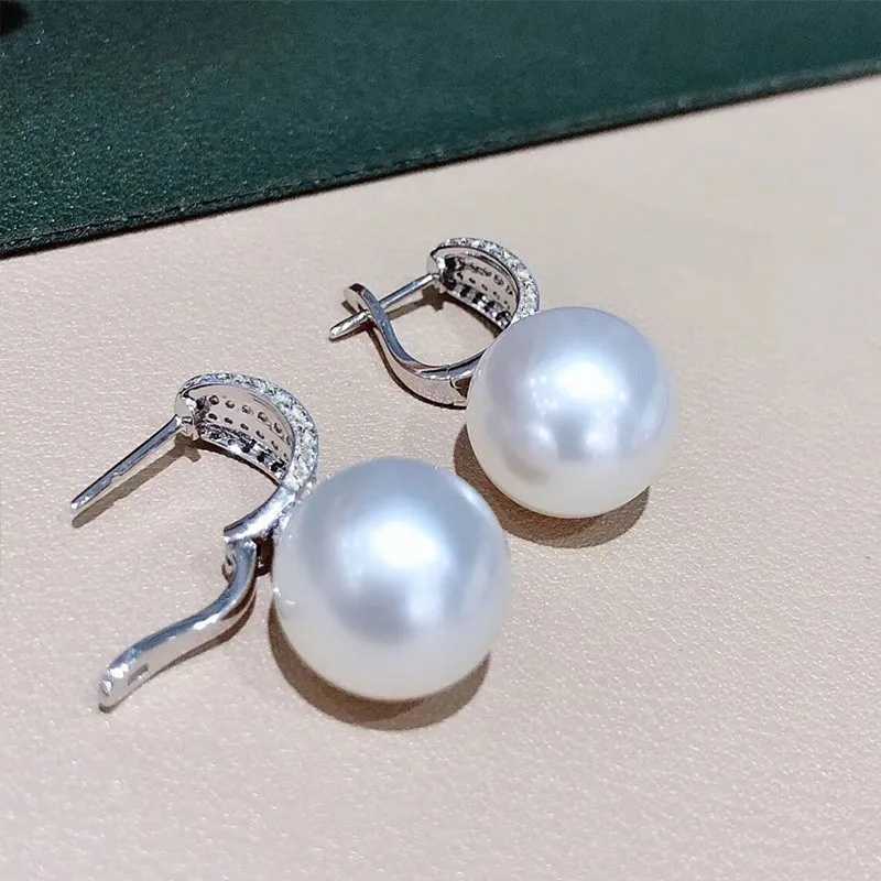 Huitan Luxury CZ Imitation Pearl Female Earrings Silver Temperature Elegant La Earrings Party Fashion Jewelry W241023