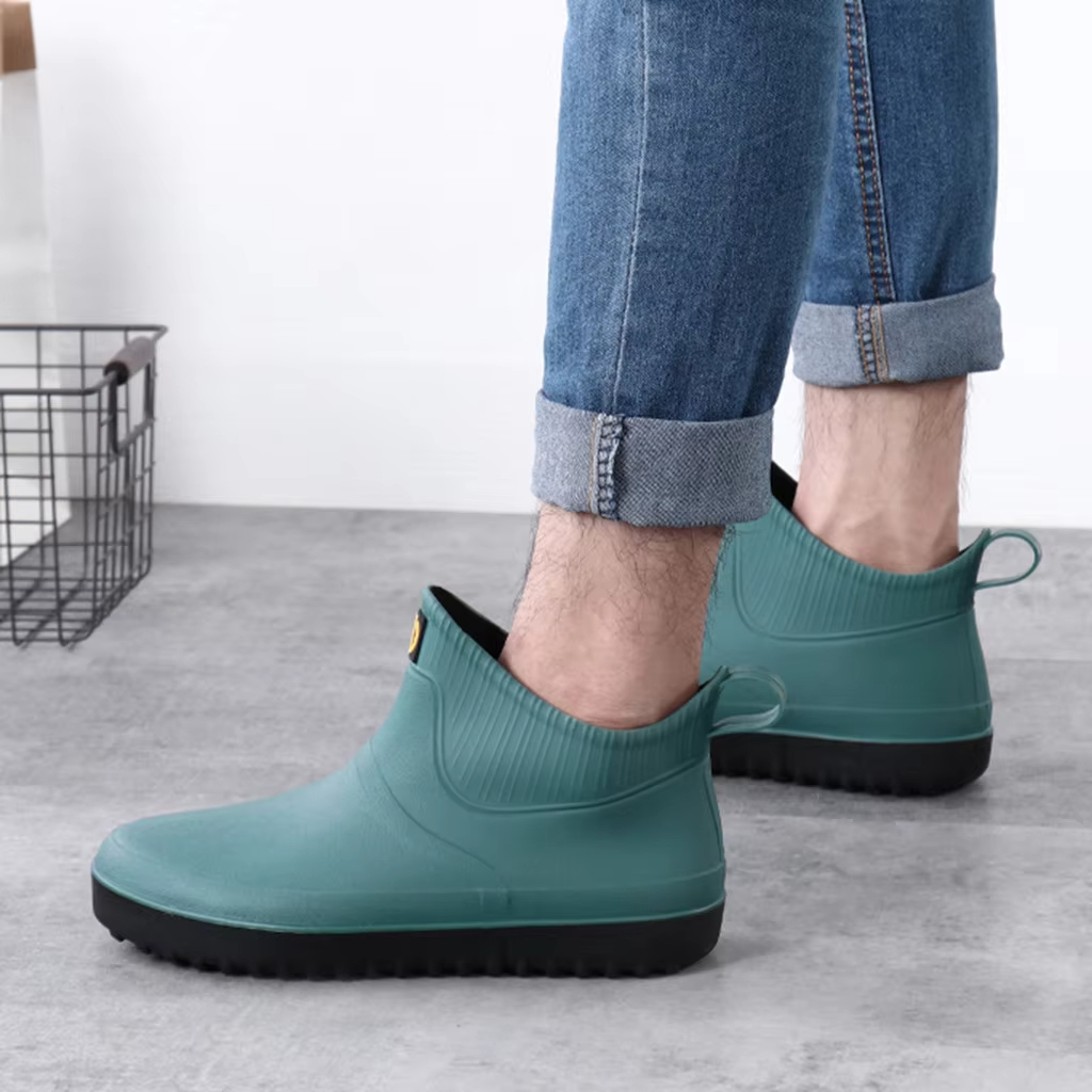 Women Low Rain Sole Galoshes Fishing Short Gumboots Rubber Rainboots Man Garden Boots Booties