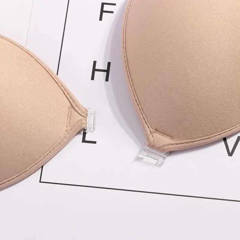 1/2Pcs Sexy Women Invisible Push Up Bra Self-Adhesive Silicone Bust Front Closure Sticky Bra Black Skin Backless Strapless BraXJ241024