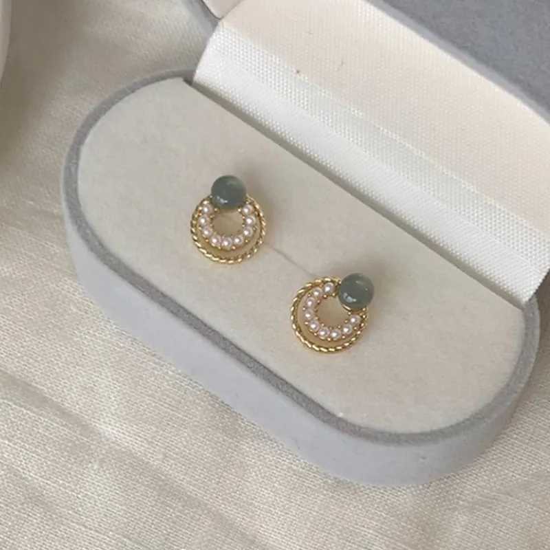 Trendy Imitation Pearl Round Circle Stud Earrings for Women Cute Small Acrylic Bead Earrings Small JewelryX241023