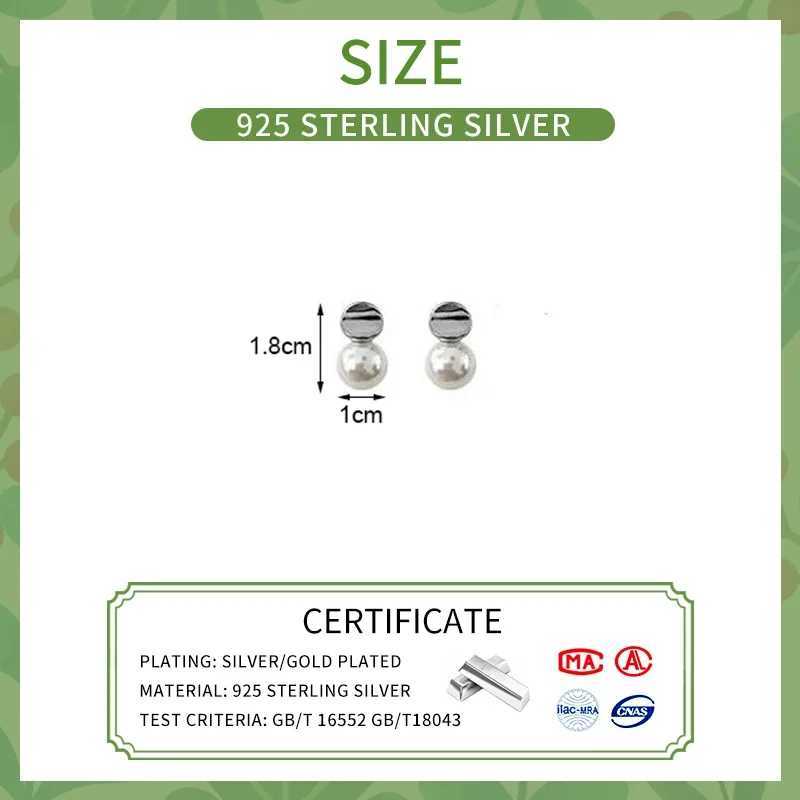 PONYKISS 925 Silver Needle Bead Pearl Round Stud Earrings for Women Classic Fashion Jewelry Minimalist Geometric AccessoriesX241023