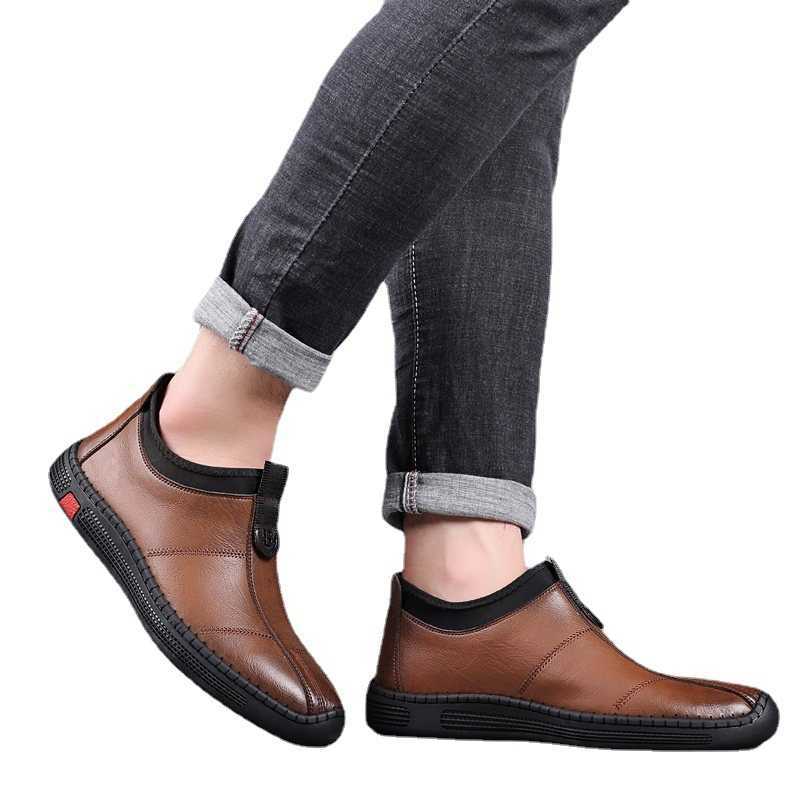 Men Dress Shoes Mens Leather Shoes Business Dress Casual Shoes British Style Korean Version Low Cut Breathable Driving Leather Shoes Bean Shoes Work S