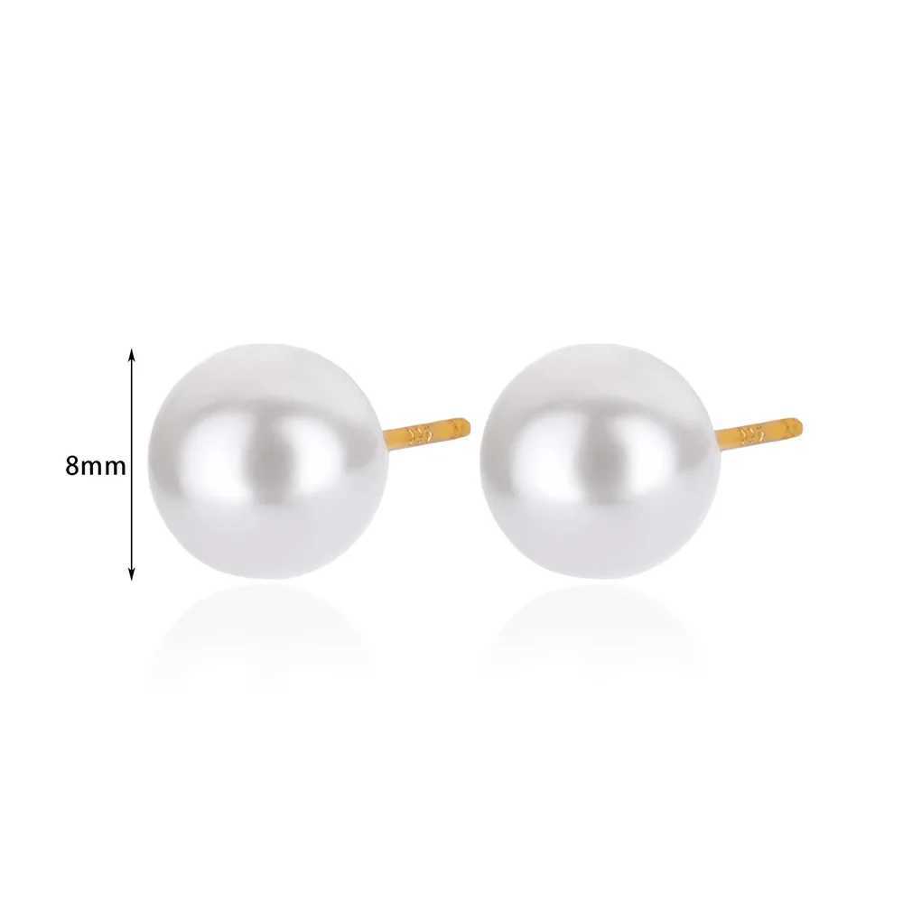 Fashion Imitation Pearl Earring For Women Stainless Steel Gold Color Round Pearl Earring Waterproof Party Aesthetic Jewelry GiftX241023