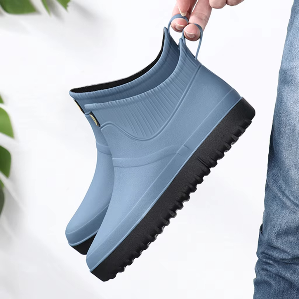 Women Low Rain Sole Galoshes Fishing Short Gumboots Rubber Rainboots Man Garden Boots Booties