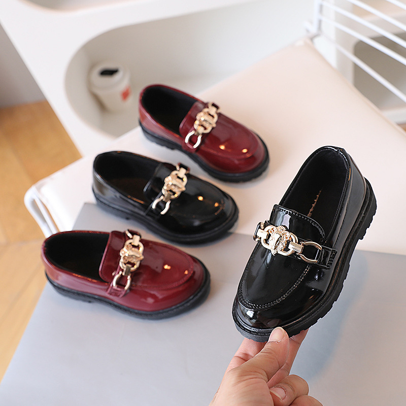 Kids Toddler Patent Leather Shoes British Style Children Slip on Loafers Cutefeet for Girl Boy Student Performance Shoes Sizes 21 - 37