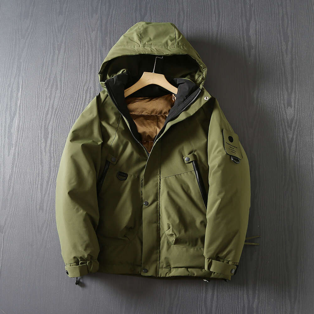 Men's Warm Windproof Hooded Cotton Jacket, Heat Reflection Inside, Outdoor Function Clothes, Thickened, Waterproof, Winter
