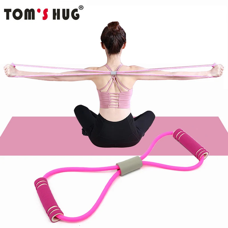 2030LB Home Gym Fitness Resistance Yoga Rope Chest Expander Muscle Trainning Elastic Bands for Sports Shape 8 Word 241024