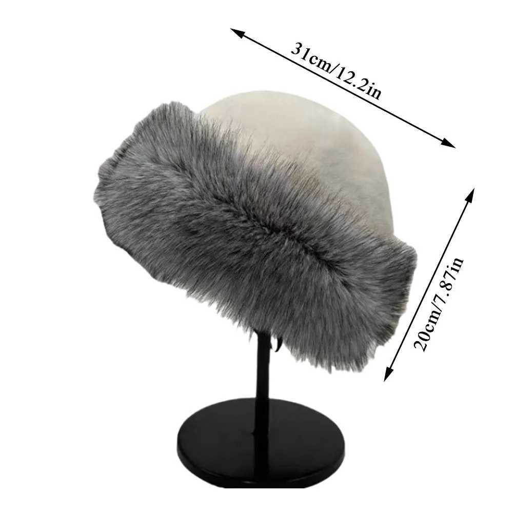 Winter plush fishermans hat used for warm and fluffy fur ear protection windproof and warm equipment fashionable Fem Panama Basin hat X24102311