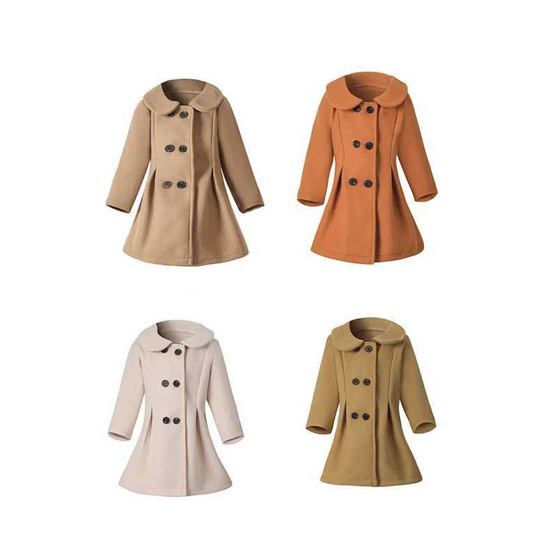 Womens wool coat solid collar thick womens long jacket warm double-layer pregnant coat for autumn and winter W241023