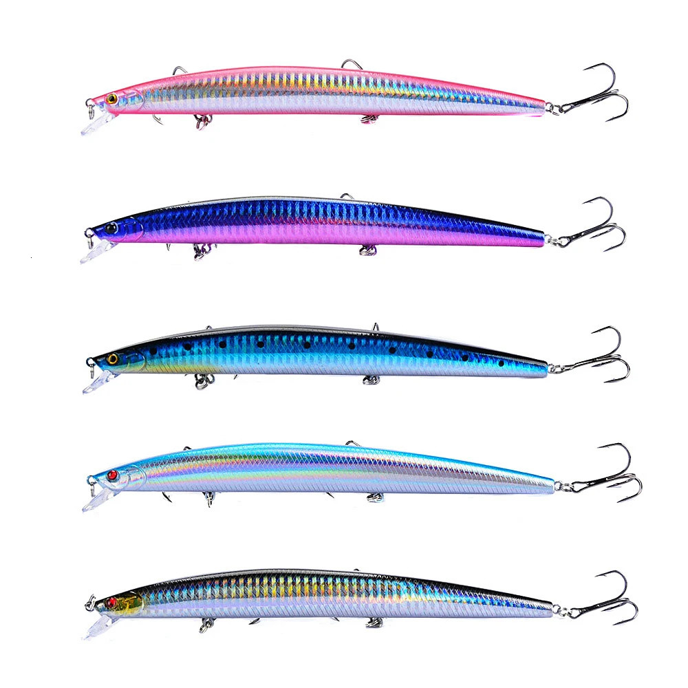 selling 1pcs 18cm 24g big long fish Minnow sea fishing lure bait 3D eyes Strong hooks lures for 241024