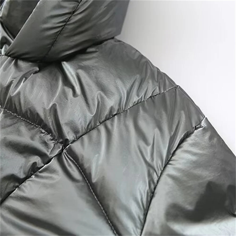 PB ZAs womens fashionable hooded long sleeved warm cotton jacket for early 241024