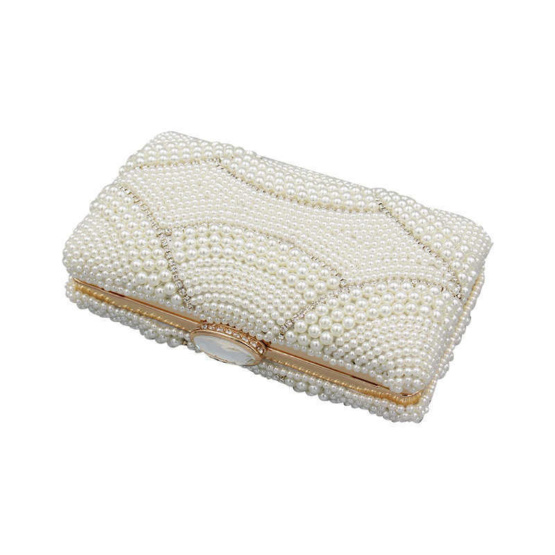 CMM Dinner Bag Pearl Luxury Small Bag Womens Metal Chain Solid Color Soft Surface Lock Bag