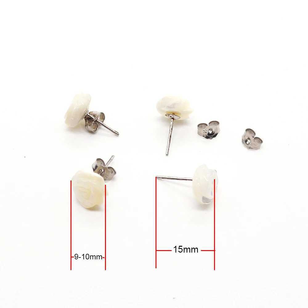 Trendy Mother-of-pearl Shell Stud Earrings White Shell Flower Stainless Steel Earrings for Women Lovely Wedding Jewelry GiftsX241023