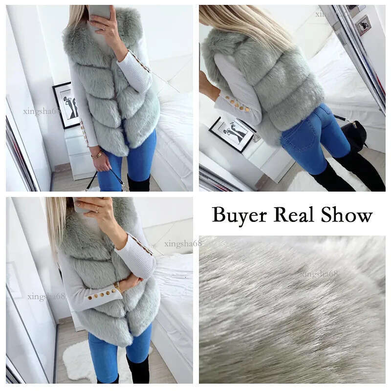 JULY'S SONG New Fashion Faux Fur Coat Winter Women Waist Coat Gilet Female Jacket Fur Vest Fluffy Solid Color For Ladies 201110