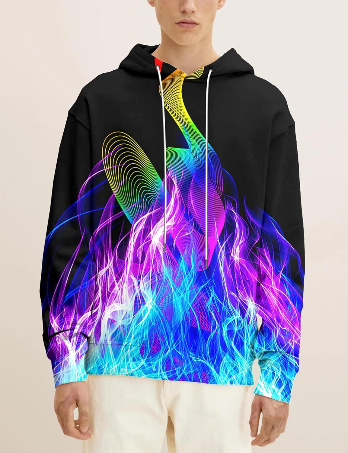 Hoodie for Mens Womens Unisex Mens and Womens Novelty Hoodies 3D Fashion Digital Fashion trends cool Print Pullover Hooded Sweatshirts with Pockets Gr