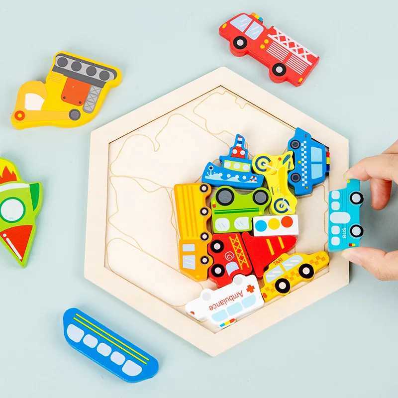 Wooden Puzzles for Toddlers Baby Age 2 3 4 Year Old Learning Color Perception Stacking Wood Blocks Boy and Girl Birthday Gifts LX241024