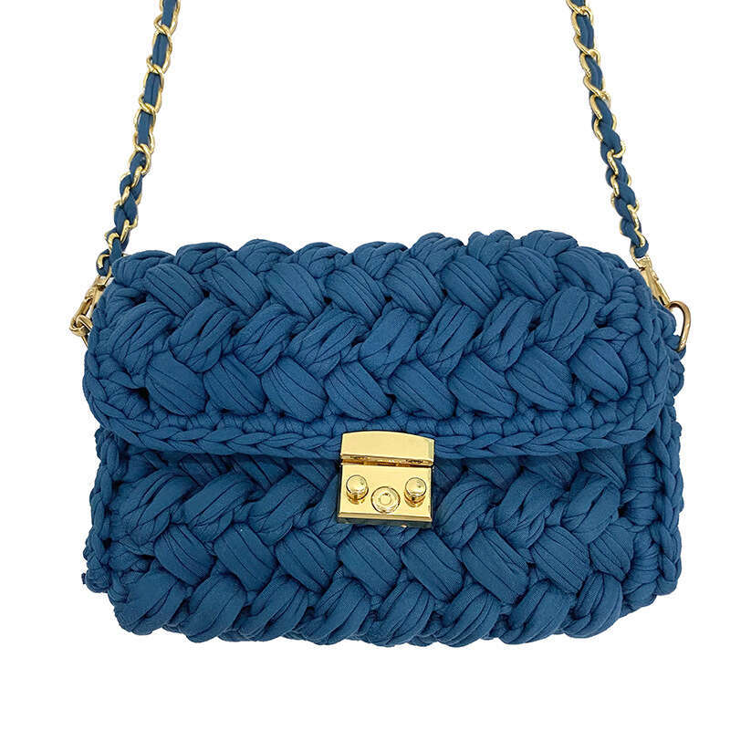 Designer Bag Women's 2024 Bag Cloth Crochet Woven Bag Hand Made Woven Chain Lock Women's Crossbody Single Ladies' Shoulder Bag New tote