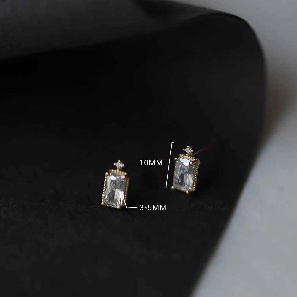 CANNER Sugarcube-Shaped Zircon Stud Earrings 925 Sterl Silver Flower-Shaped Small Pearl Earrings Gentle Delicate Women JewelryX241023