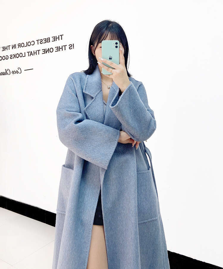 2023 Winter Jacket Cashmere Spring And Autumn Mid-Length High-End Loose Thickened 100% Wool Women's Coat