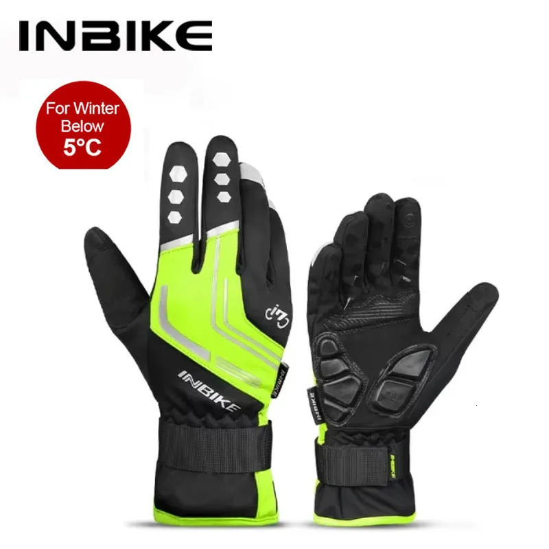 INBIKE Winter Full Finger Cycling Gloves Durable MTB Bicycle forRiding Outdoor Motorcycle Accessories Touch Screen Padded 241024