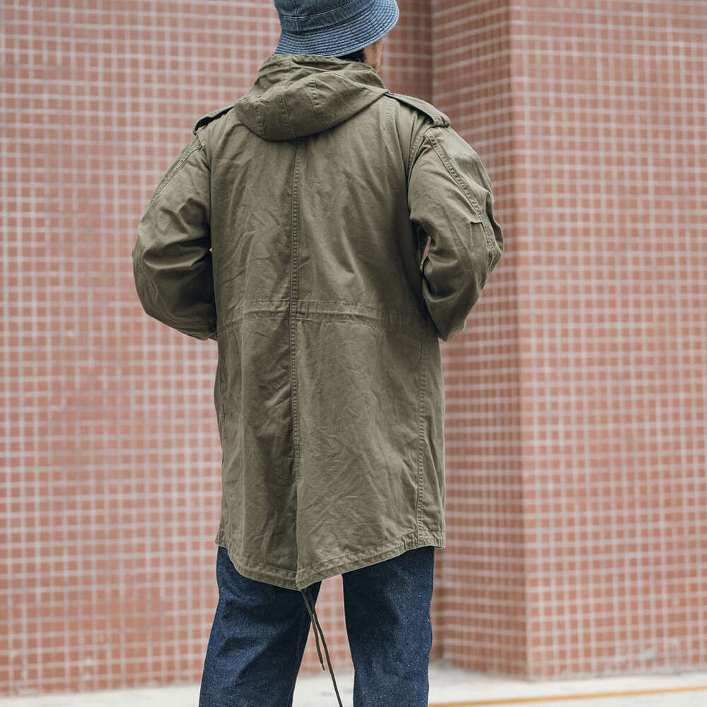 Workwear M1951 Fish Tail Pie Overcomes Men's Hooded Long M51 Large Windbreaker Parka Outdoor Trekking Travel Camping Coat