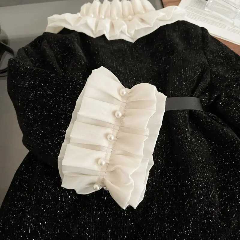 Baby girl princess cotton pearl jacket with ruffled edges childrens coat with outer cover warm spring summer winter baby clothing 18M-10Y W241023