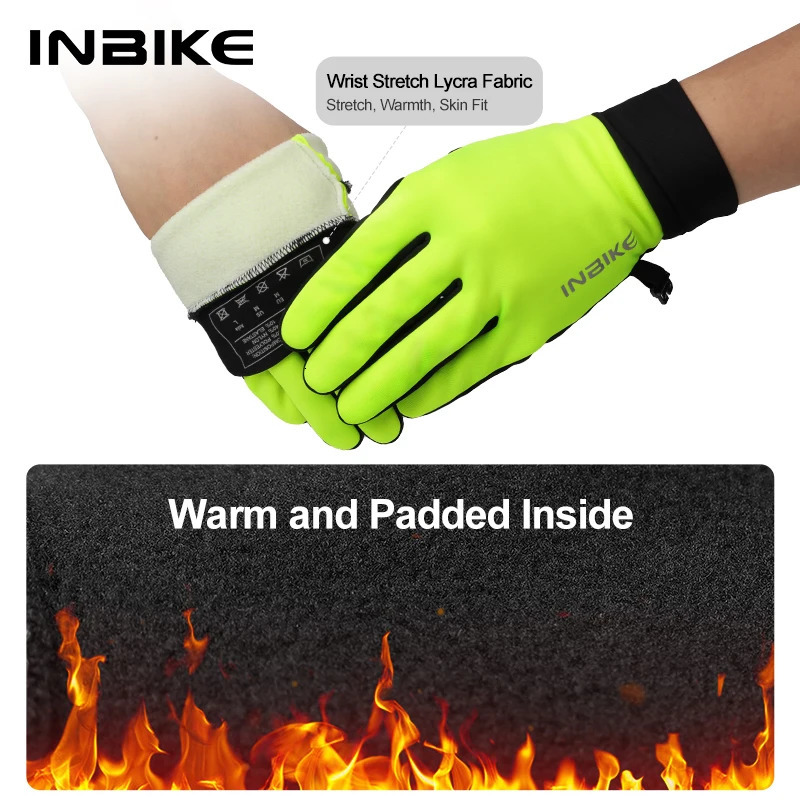 INBIKE Winter Cycling Gloves for Men Women Warm Fleece Biking Glove Riding Bicycle Waterproof Touchscreen Accessories 241024