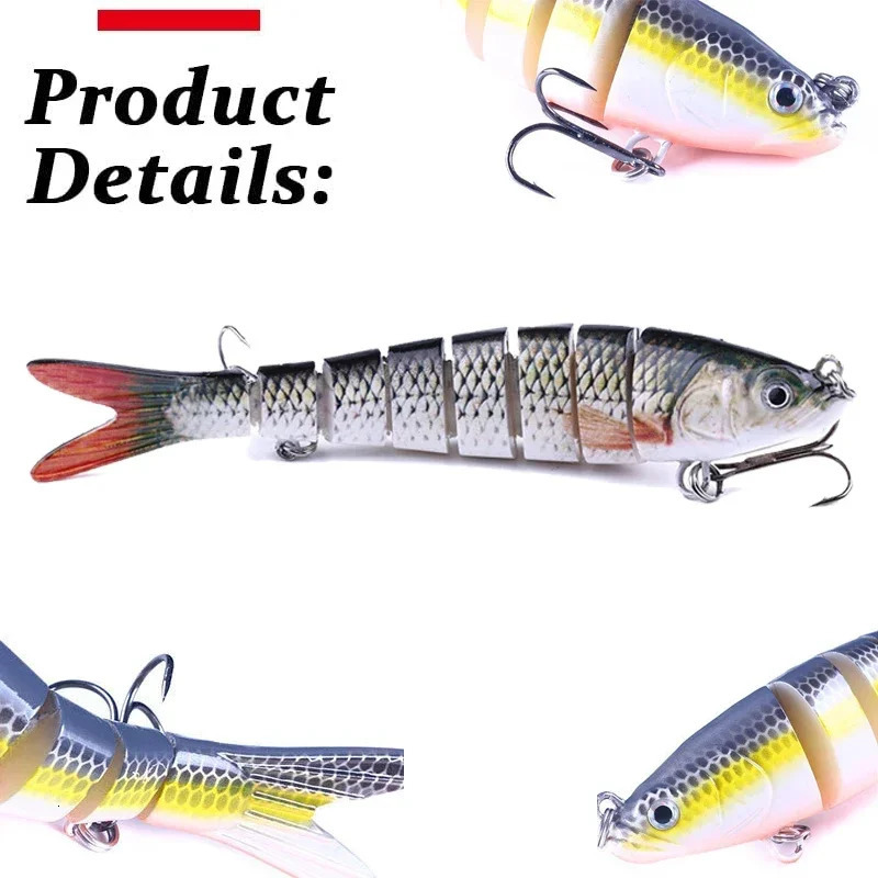 Multi Jointed Fishing Lure Slow Sinking Bionic Segmented Bait 10cm124g Wobble Tackle for Freshwater Saltwater Pesca 531Pcs 241024