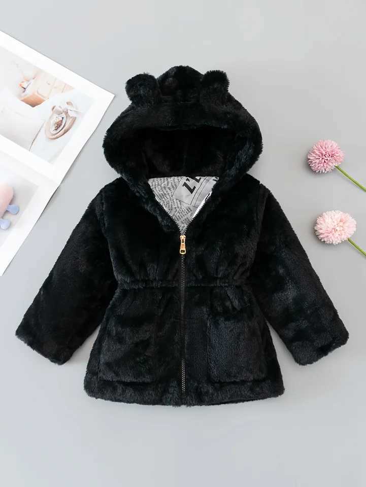 Womens Jacket Autumn Winter Warm Artificial Fur Coat Womens Sweater Hoodie Plush Childrens Christmas Princess Clothing W241023
