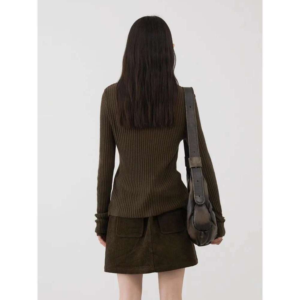 CHIC VEN Women's Sweaters New Retro V-Neck Contrast Color Slim Fit Long Sleeved Knitted Jumpers Female Top Autumn Winter 2024