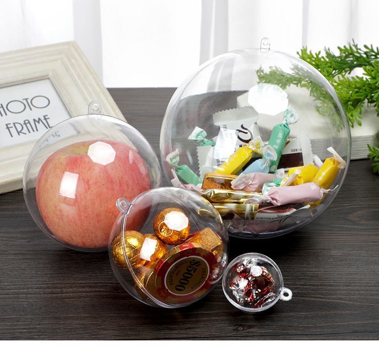 Clear Ornaments Balls Round Christmas DIY Bubbles Transparent Ball Plastic Fillable Sphere Decorations Christmas Tree Wedding Decor