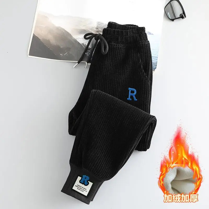 Autumn Winter Kid Teenage Girls loose Corduroy sweatpants wool Trouser jogging pants childrens casual sweatpants boys clothing 241024