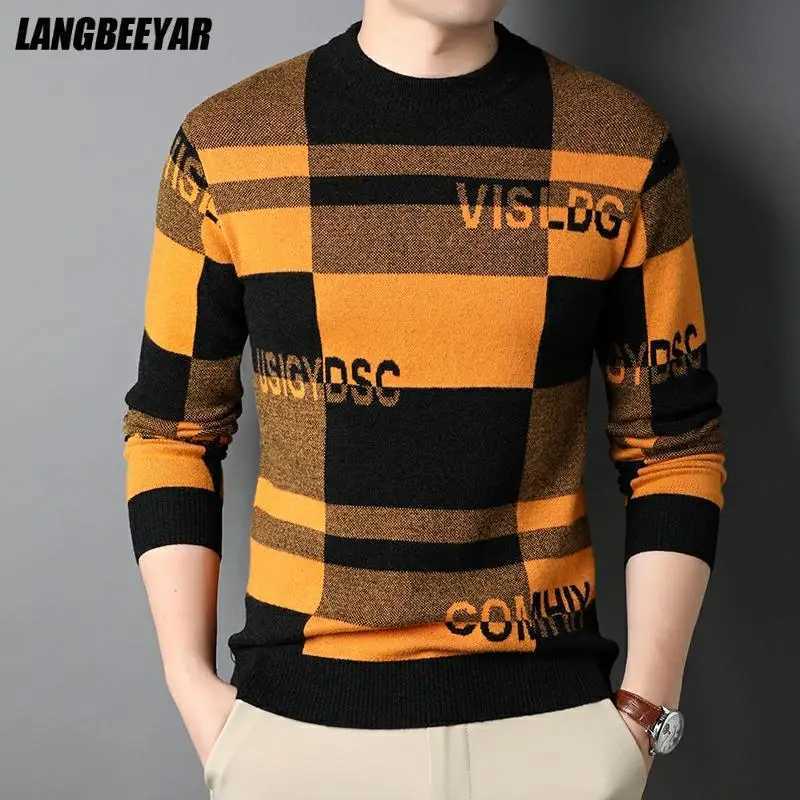 Top Grade New Fashion Designer Brand Luxury Street Wear Knit Pullover Letter Sweater Autum Winter Casual Jumper Mens Clothing LX241024