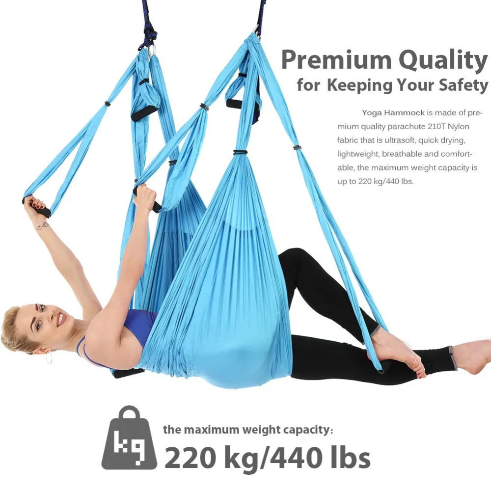15 Color 6 Handles Antigravity Aerial Yoga Hammock Set Multifunction Belt Flying Inversion Tool with Carry Bag 241024