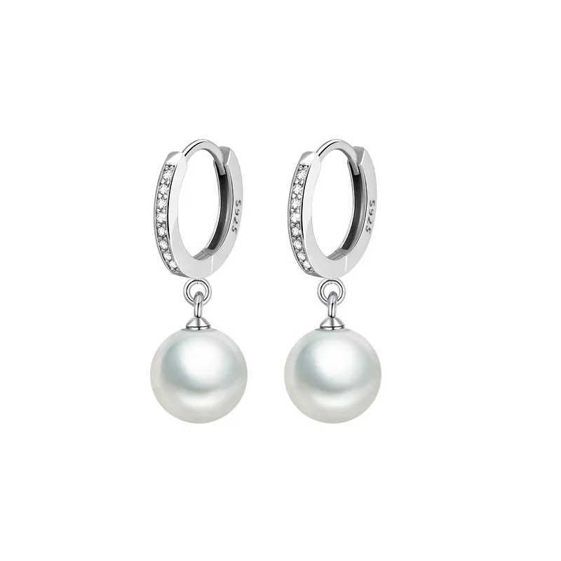 CHSHINE 2020 Genuine Natural Freshwater Pearl 925 Pure Silver Earrings Pearl Necklace W241023